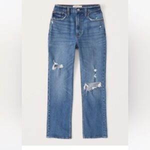Abercrombie and Fitch Curve Love Ultra High Rise Ankle Straight Jean